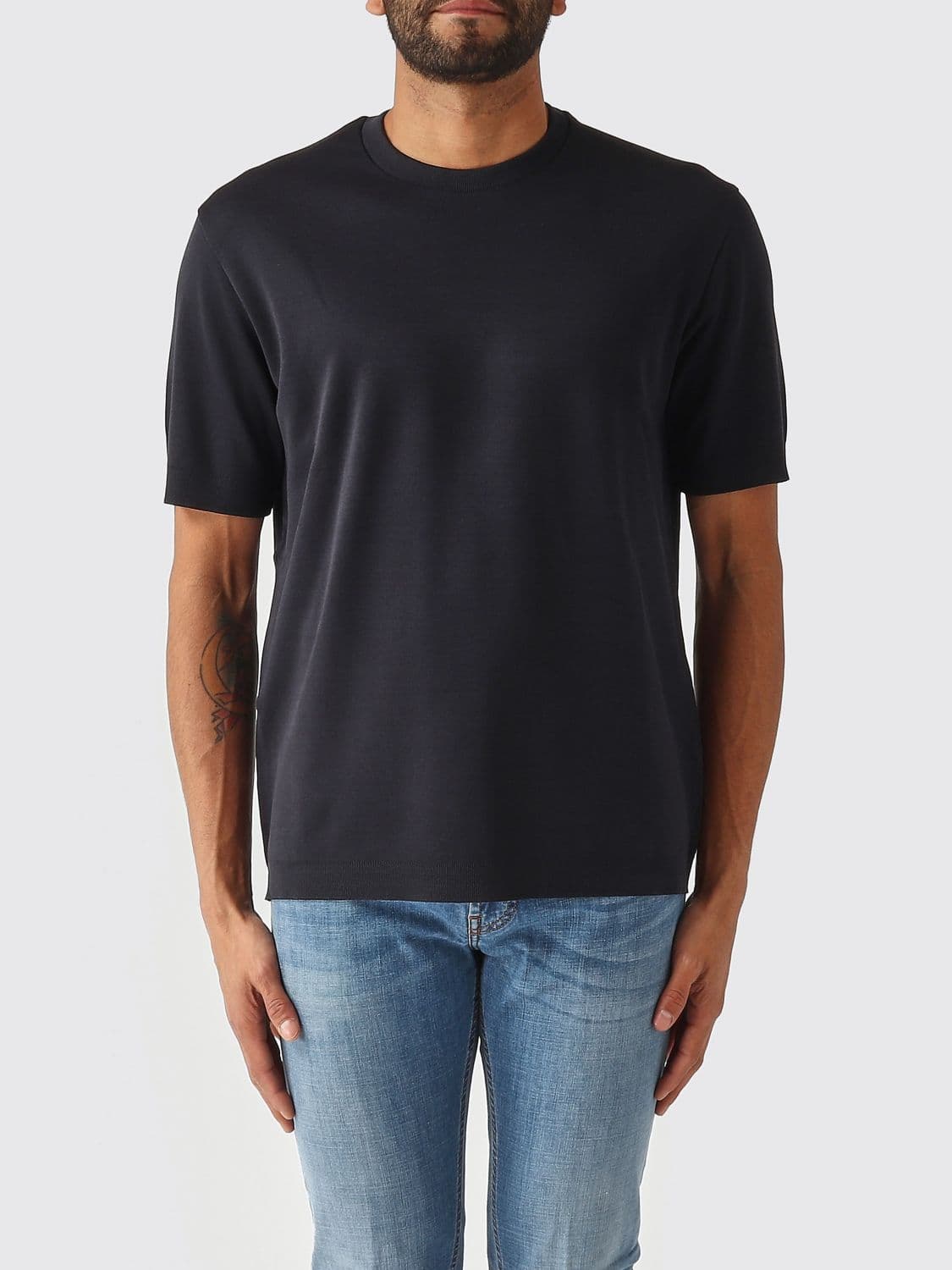 Herno Crew-Neck Short-Sleeved T-Shirt in Cotton