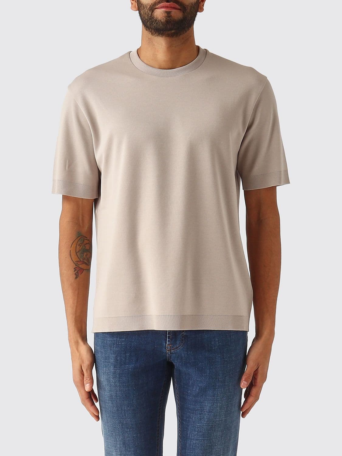 Herno Crew-Neck Short-Sleeved T-Shirt in Cotton