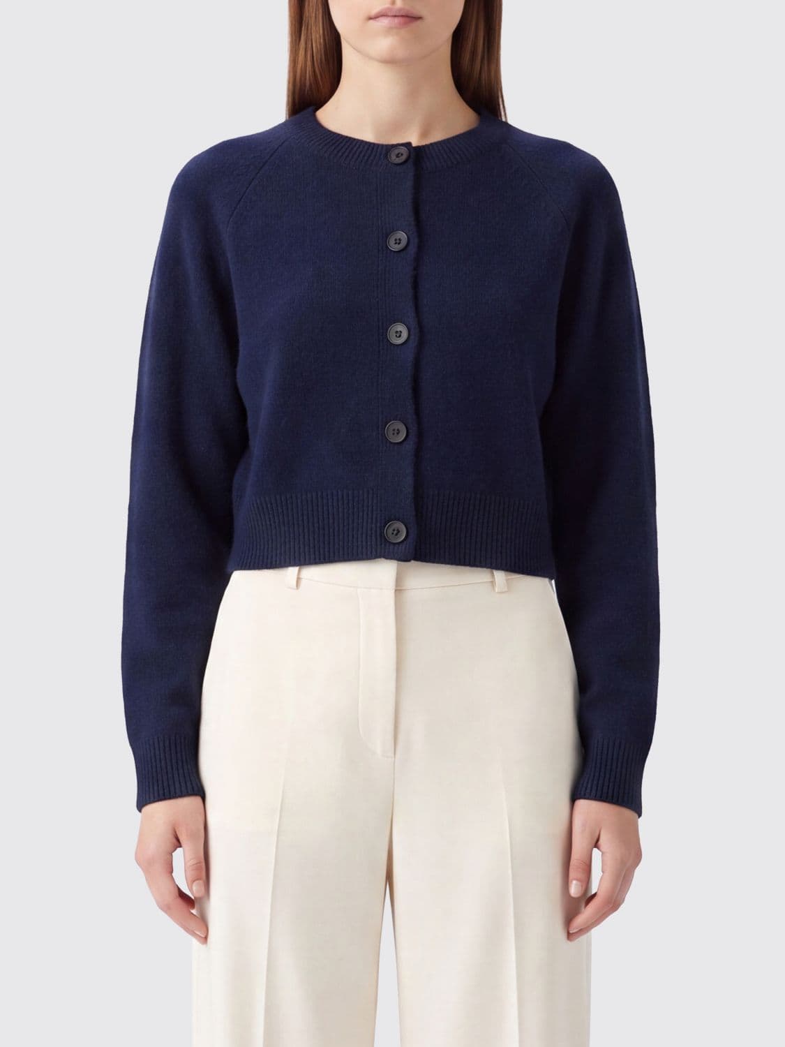 Loulou De Saison Heike Slim Fit Cardigan in Pure Cashmere with Buttons