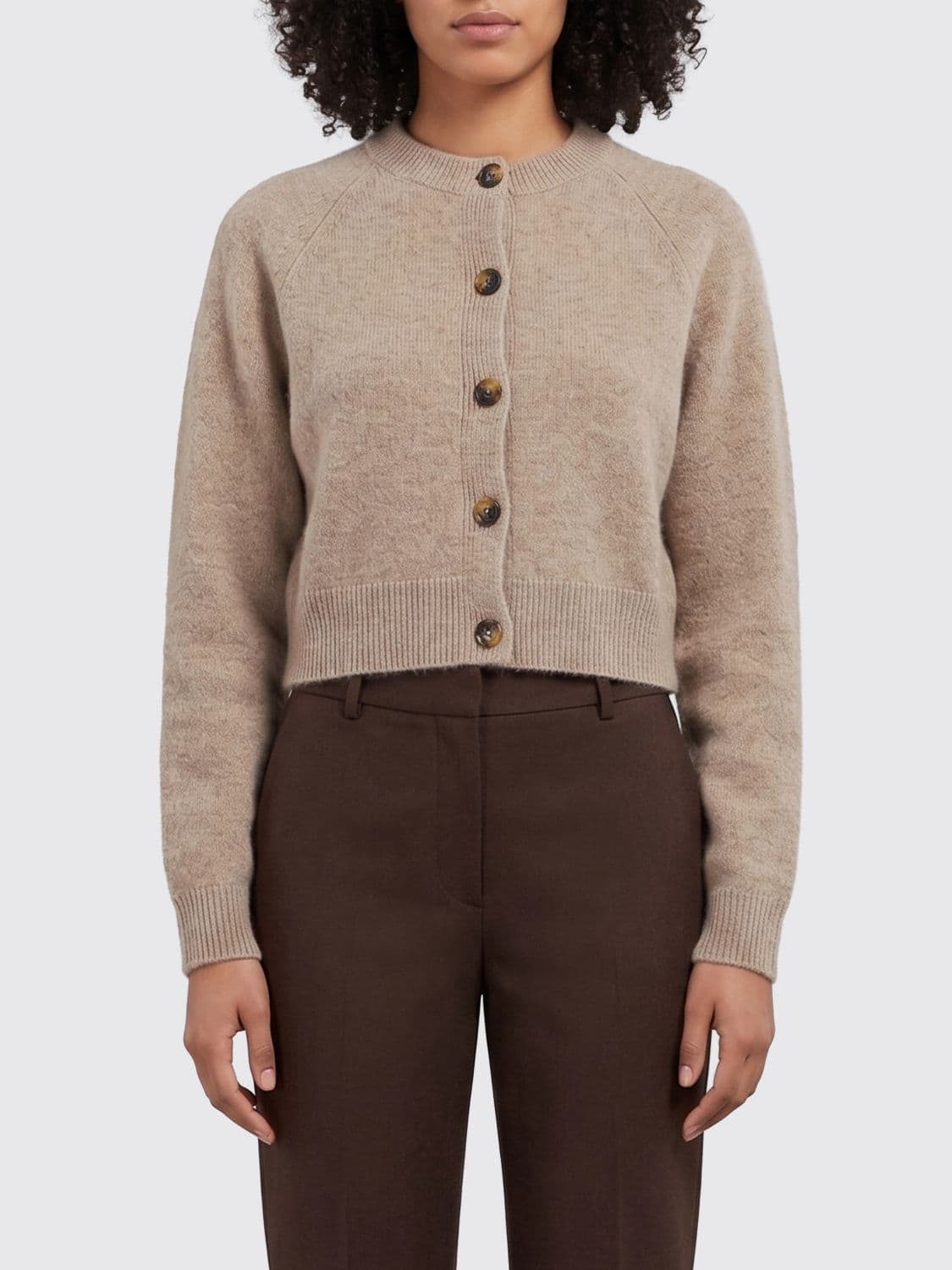 Loulou De Saison Heike Slim Fit Cardigan in Pure Cashmere with Buttons
