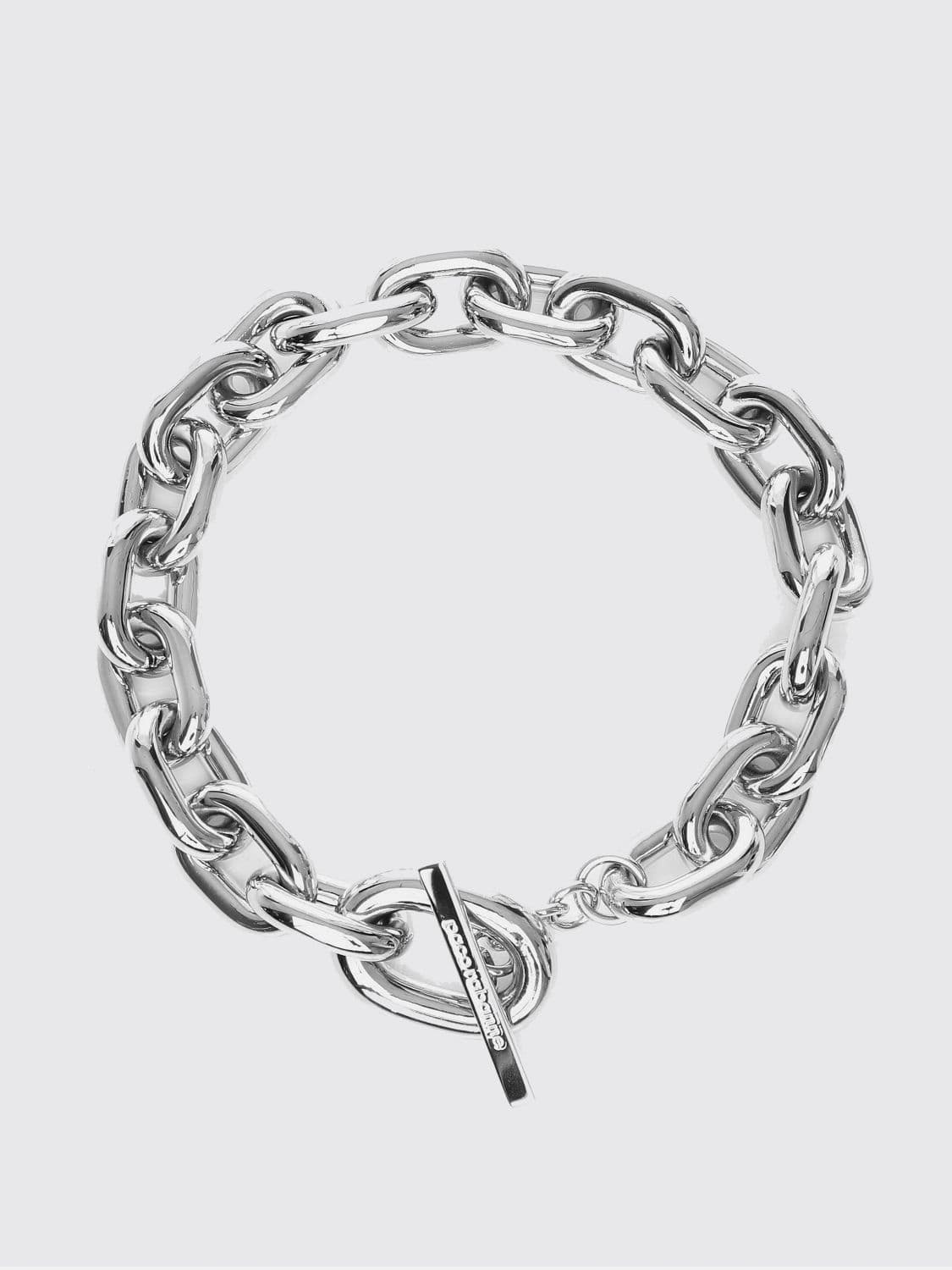 Rabanne Aluminium Chain Bracelet with Engraved Logo and Hook Clasp