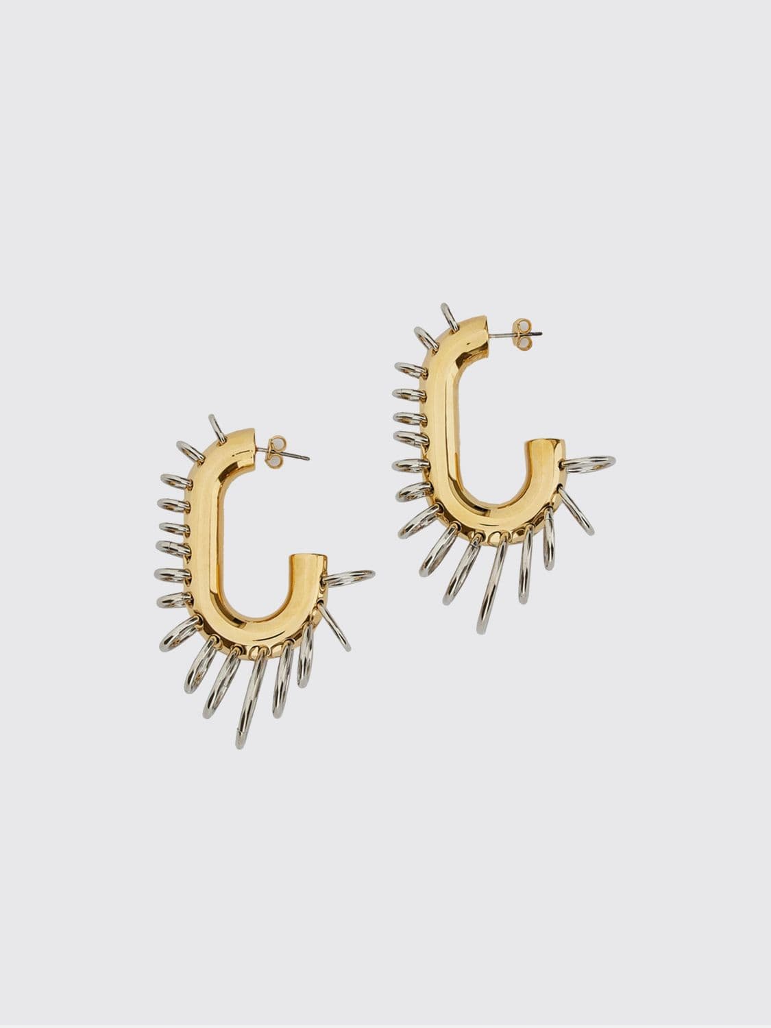 Rabanne Punk XL Link Brass Half-Hoop Earrings · OS