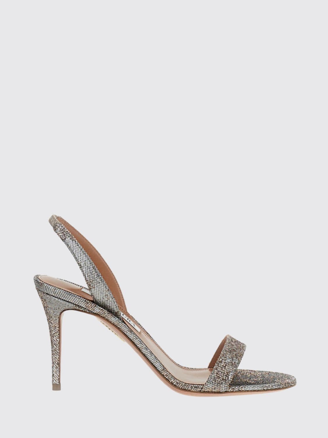 Aquazzura So Nude Laminated Fabric High-Heel Slingback Sandals