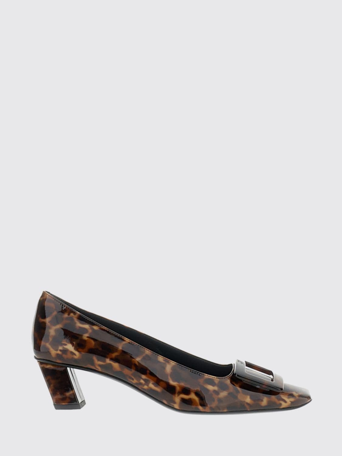 Roger Vivier Belle Vivier Tortoiseshell-Buckle Patent Leather Pumps