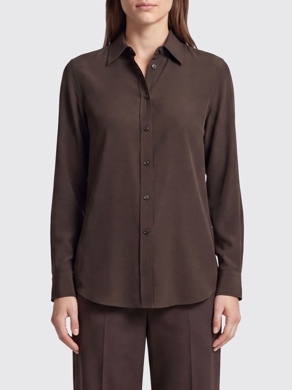 Ralph Lauren Stretch Silk Shirt with Classic Collar