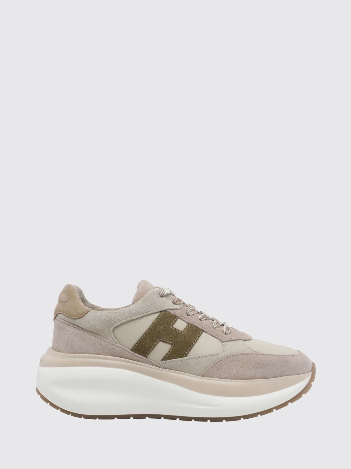 Hogan Maxi I Active Leather and Suede Sneakers with Chunky Sole