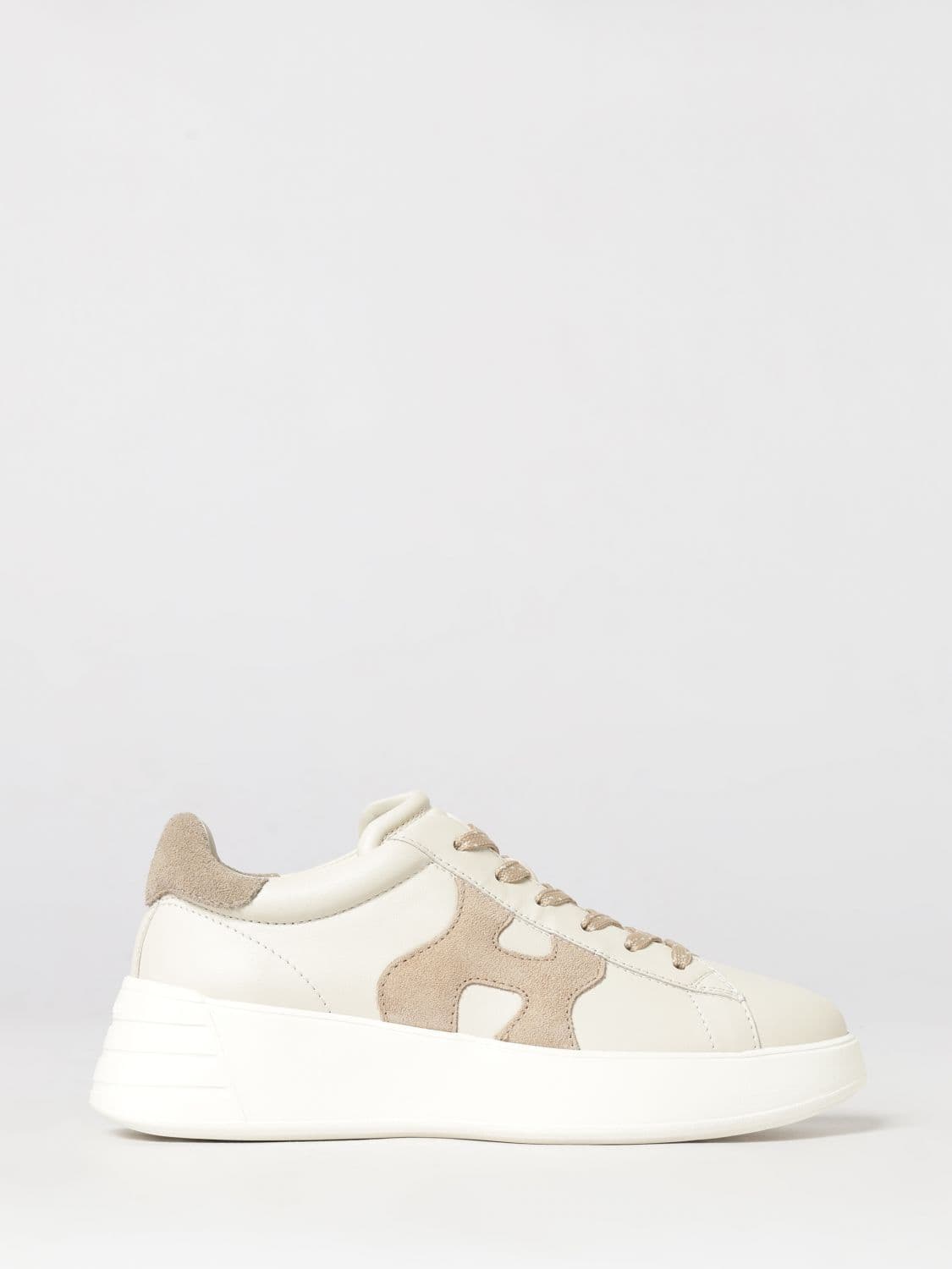 Hogan Rebel H562 Leather and Suede Platform Sneakers with H Logo