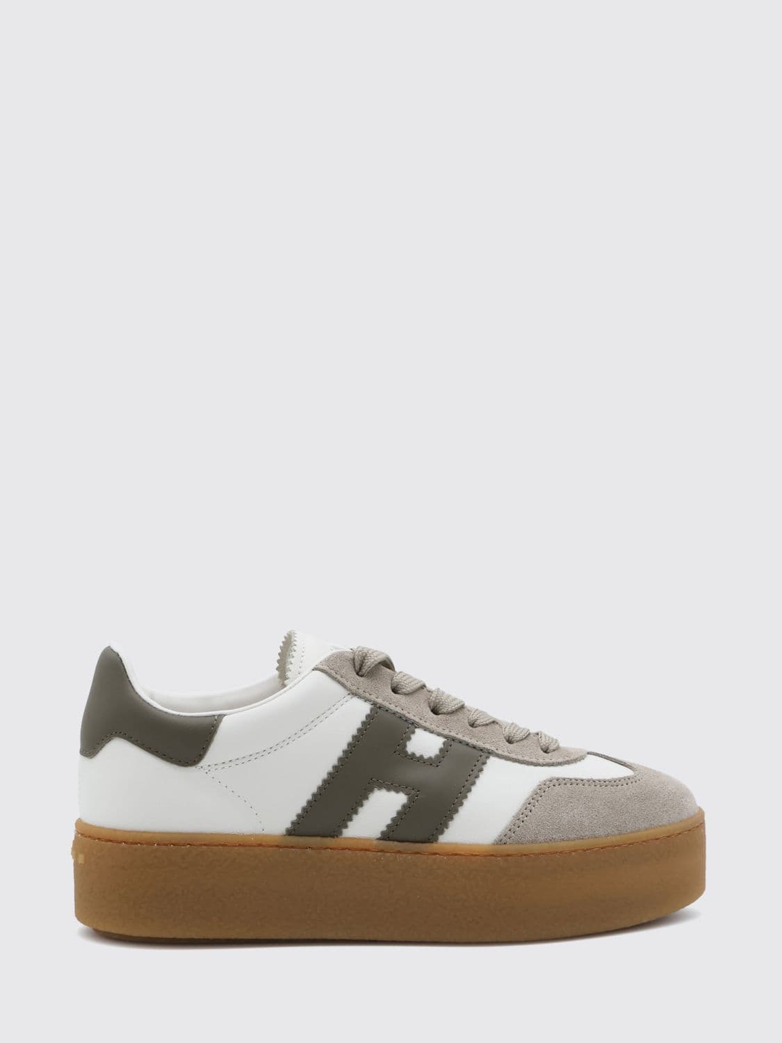 Hogan Cool Platform Leather and Suede Sneakers with H Logo