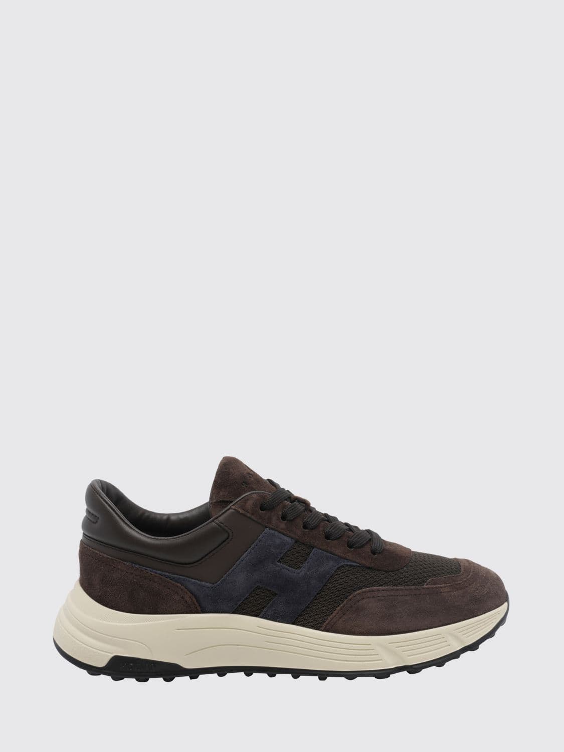 Hogan Hyperlight Leather and Mesh Sneakers with Serrated Sole