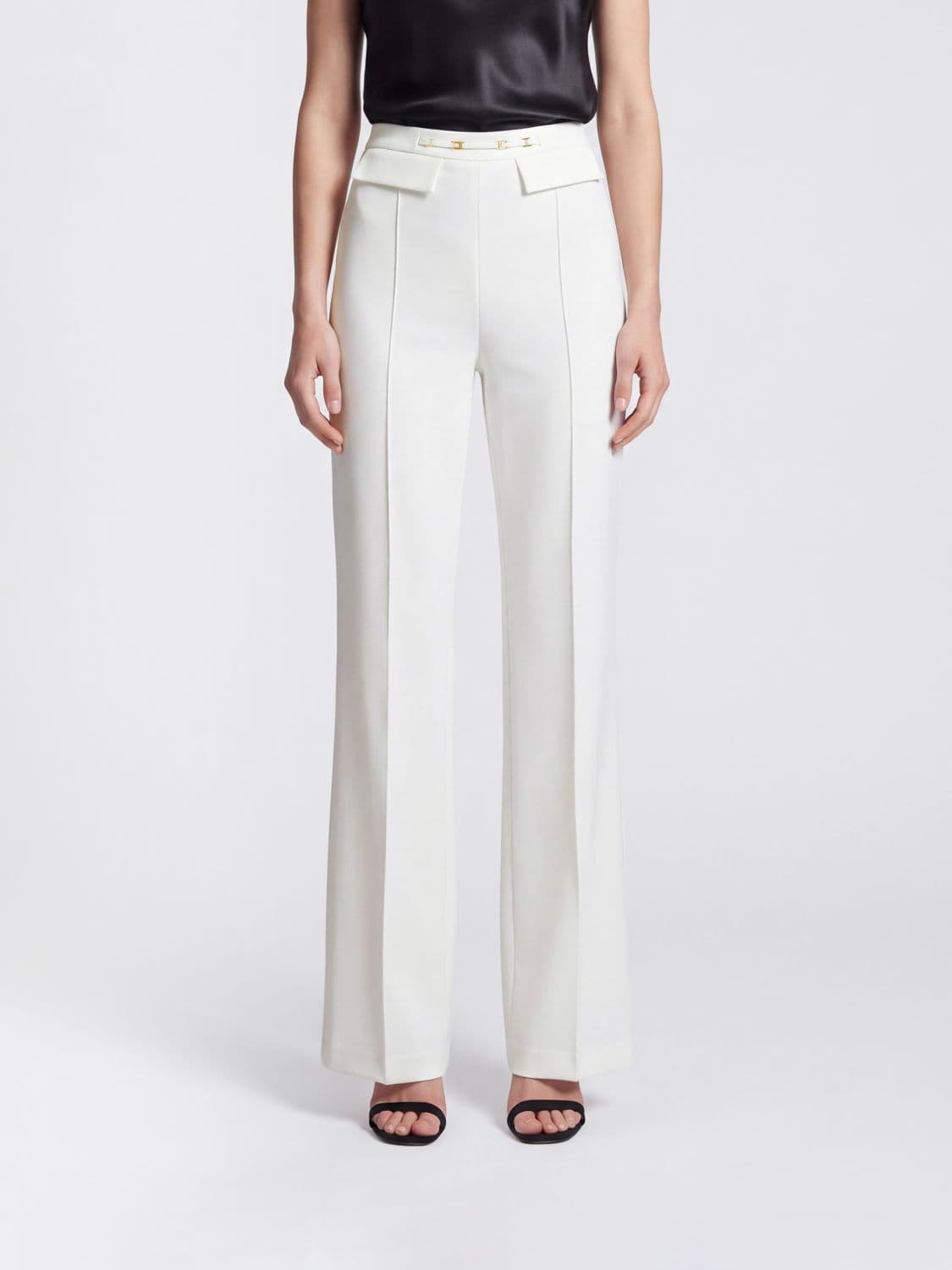 Elisabetta Franchi High-Waisted Skinny Stretch-Crêpe Trousers