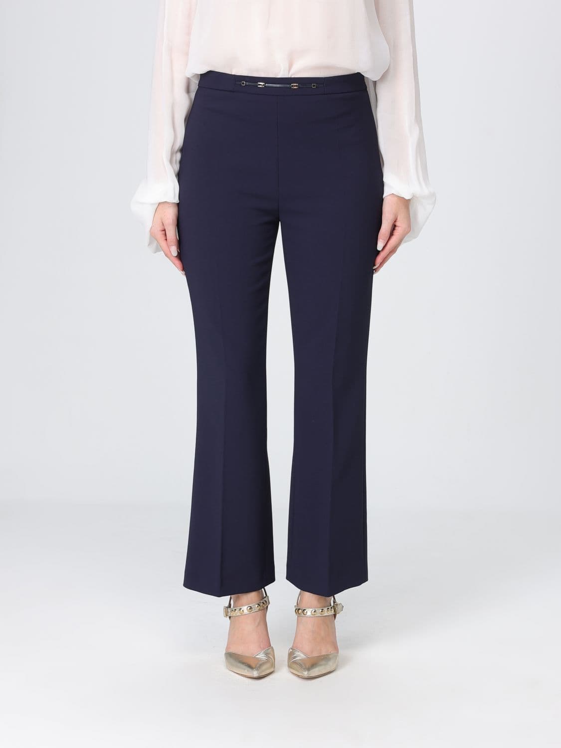 Elisabetta Franchi Slim-Fit Cropped Crêpe Trousers