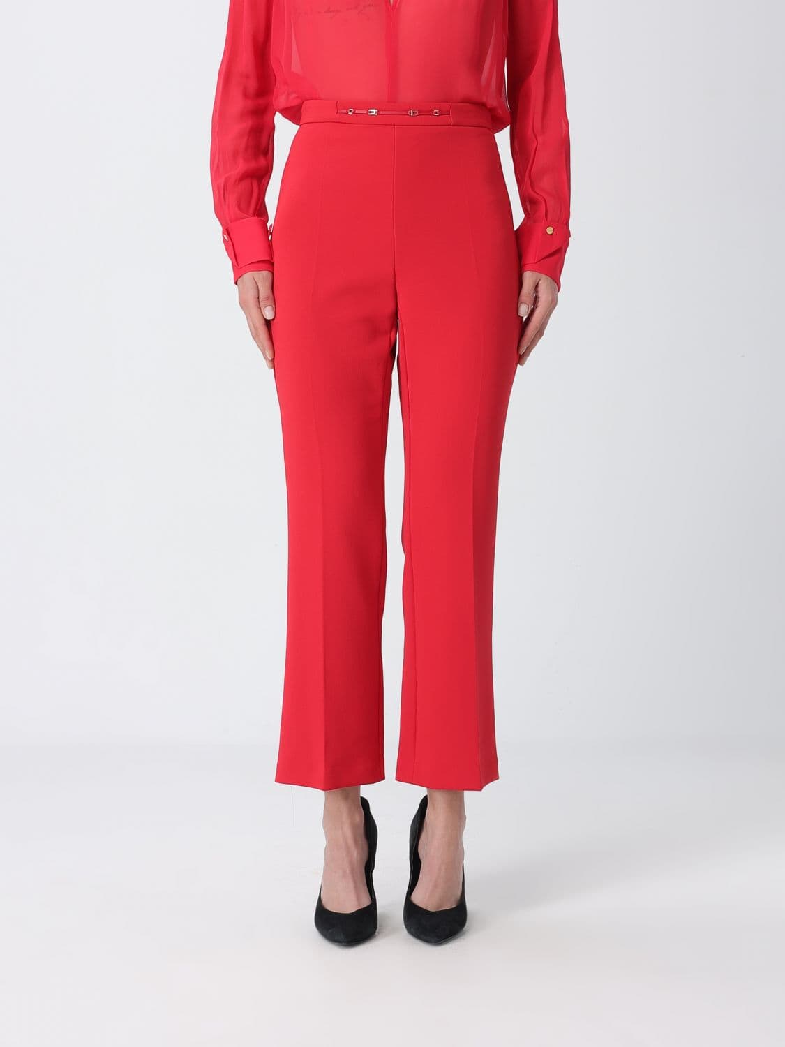 Elisabetta Franchi Slim-Fit Cropped Crêpe Trousers