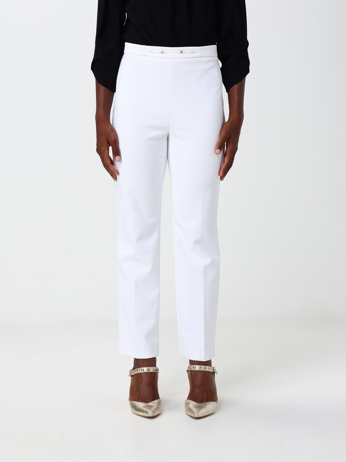 Elisabetta Franchi Slim-Fit Cropped Crêpe Trousers