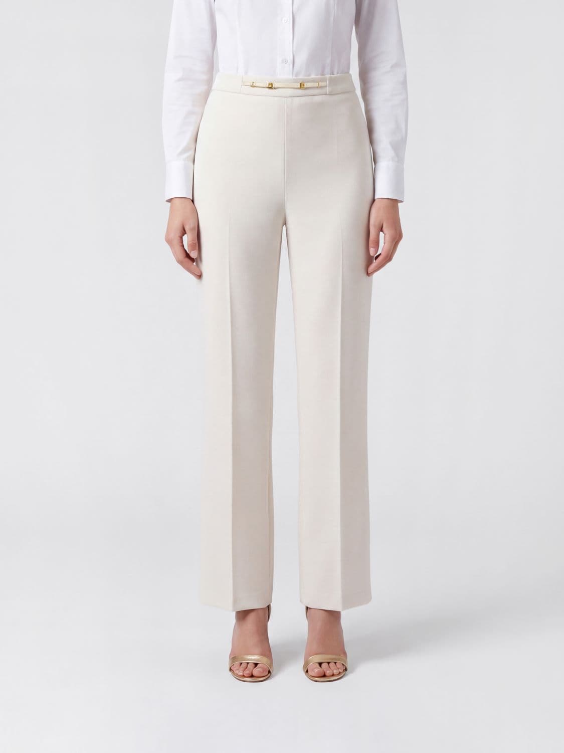 Elisabetta Franchi Slim-Fit Cropped Crêpe Trousers