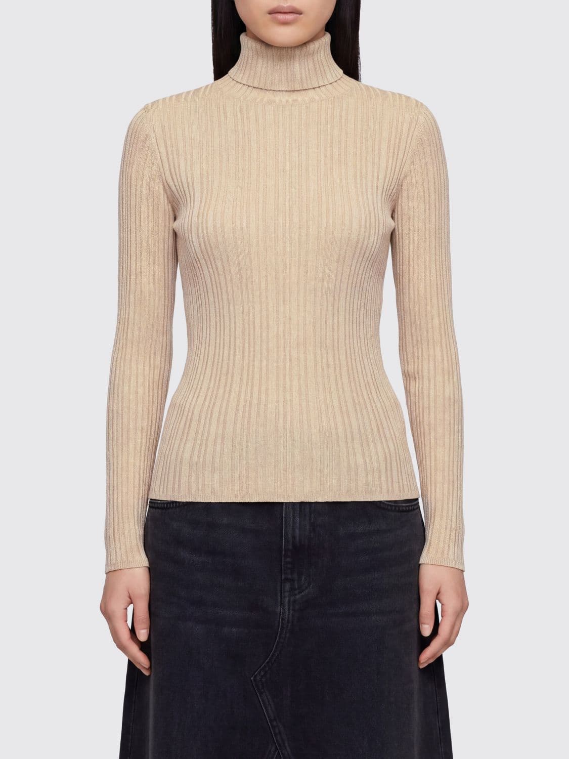 Fabiana Filippi Slim Fit Long-Sleeved Pleated Turtleneck Sweater