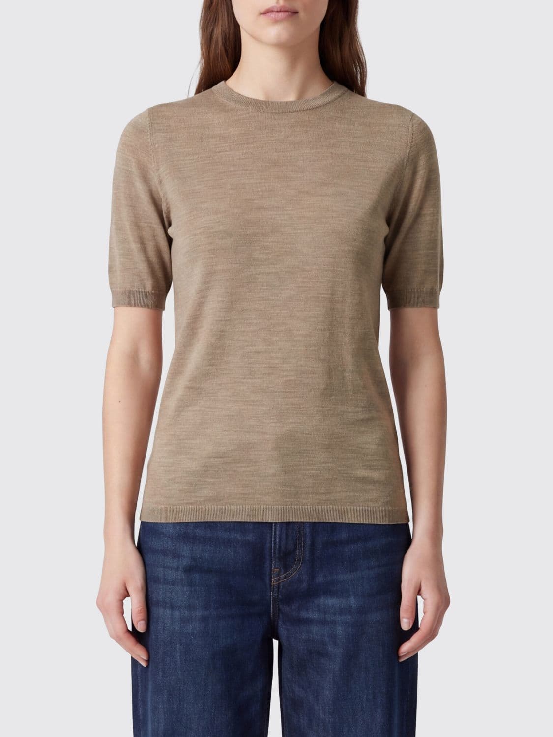 Fabiana Filippi Cashmere and Silk Short-Sleeved Crew Neck Jumper