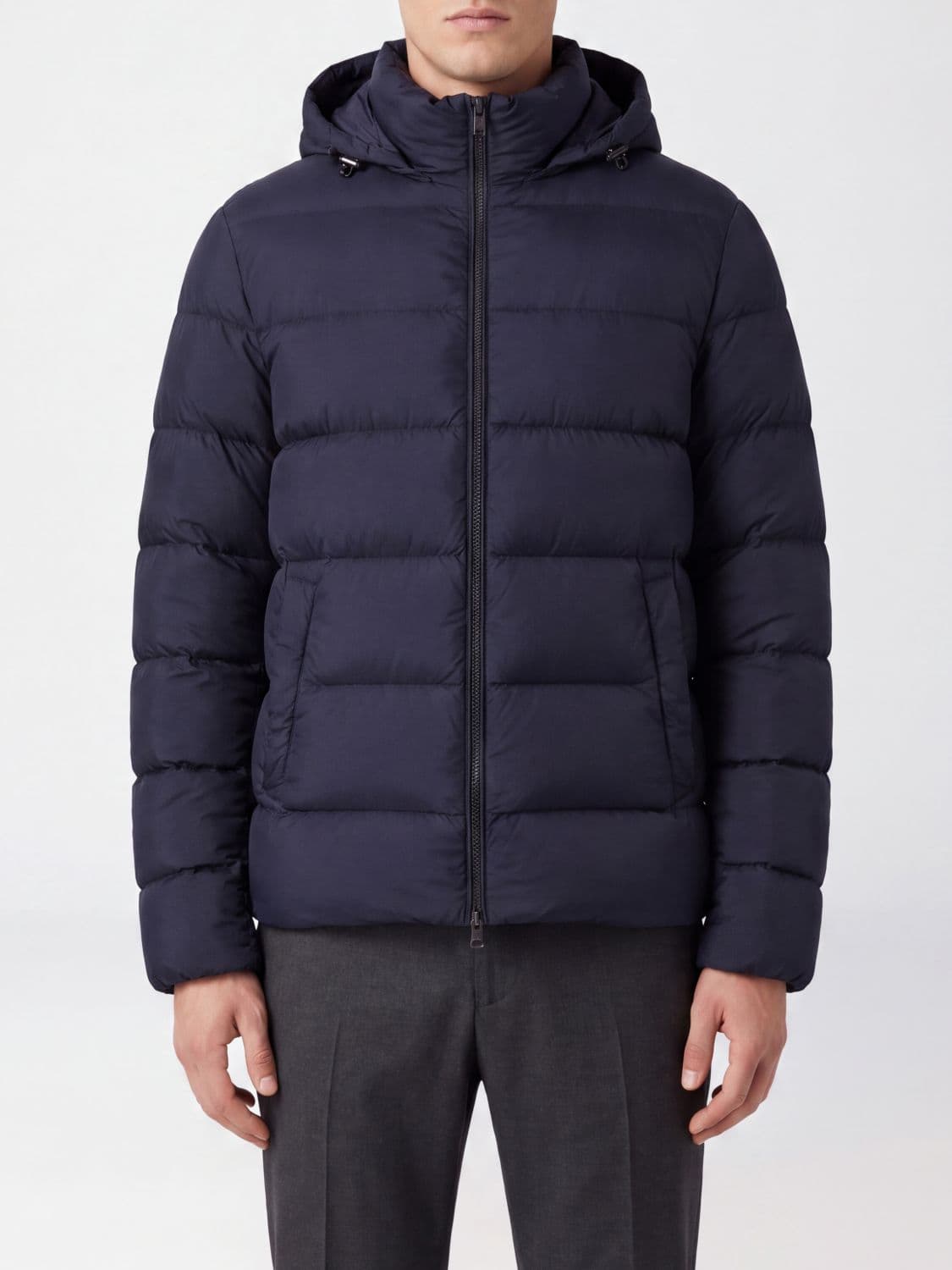 Herno Hooded Water-Repellent Quilted Nylon Down Jacket