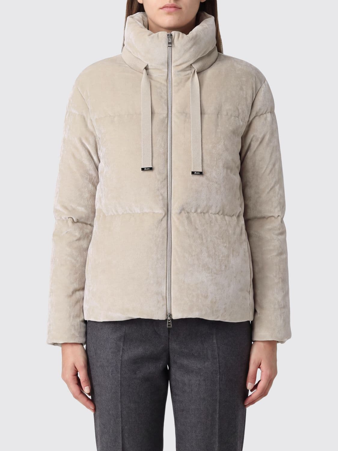 Herno High-Neck Quilted Microfiber Down Jacket with Hood