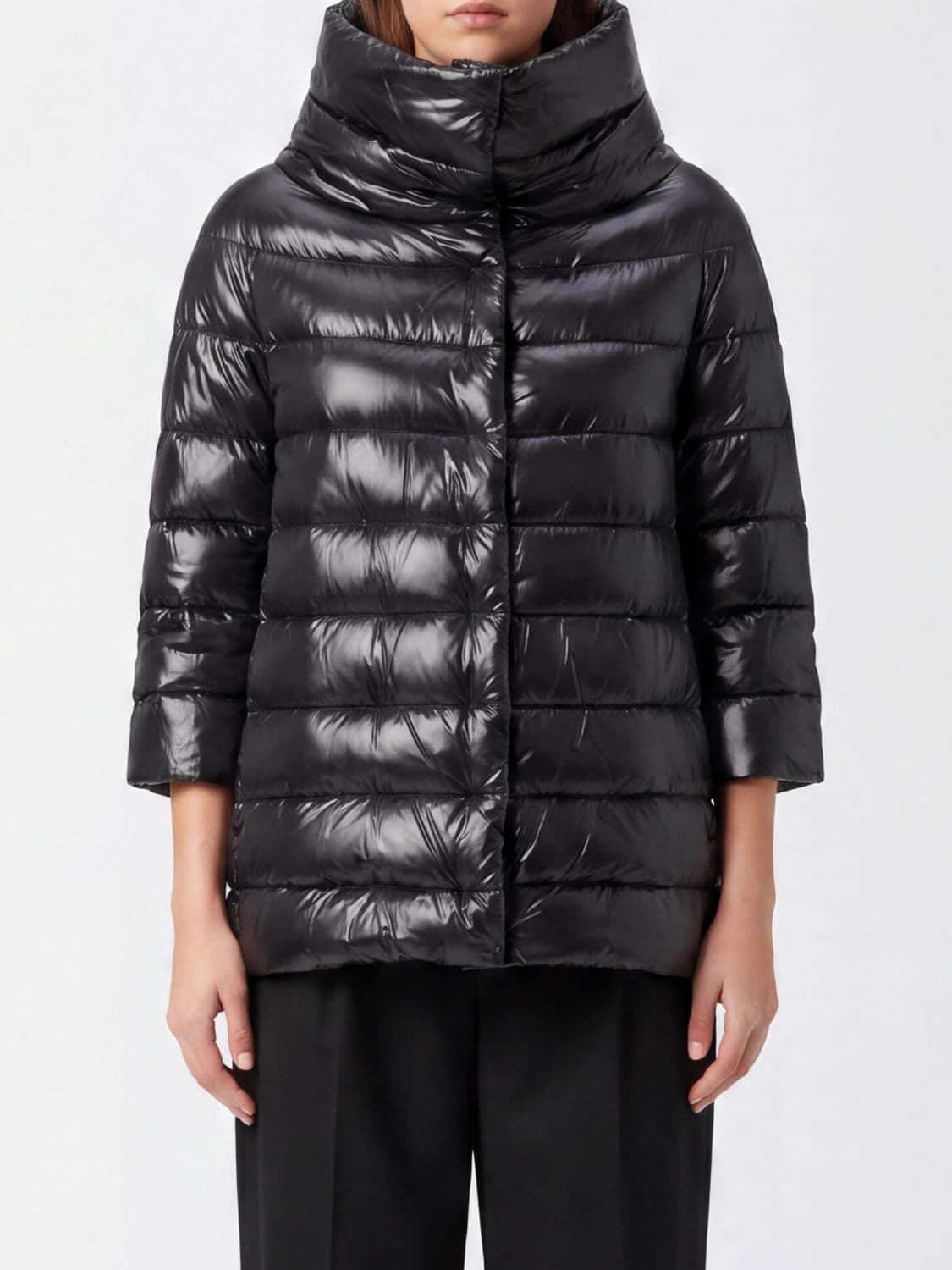 Herno Aminta Water-Repellent Quilted Nylon Down Jacket with Goose Down Padding