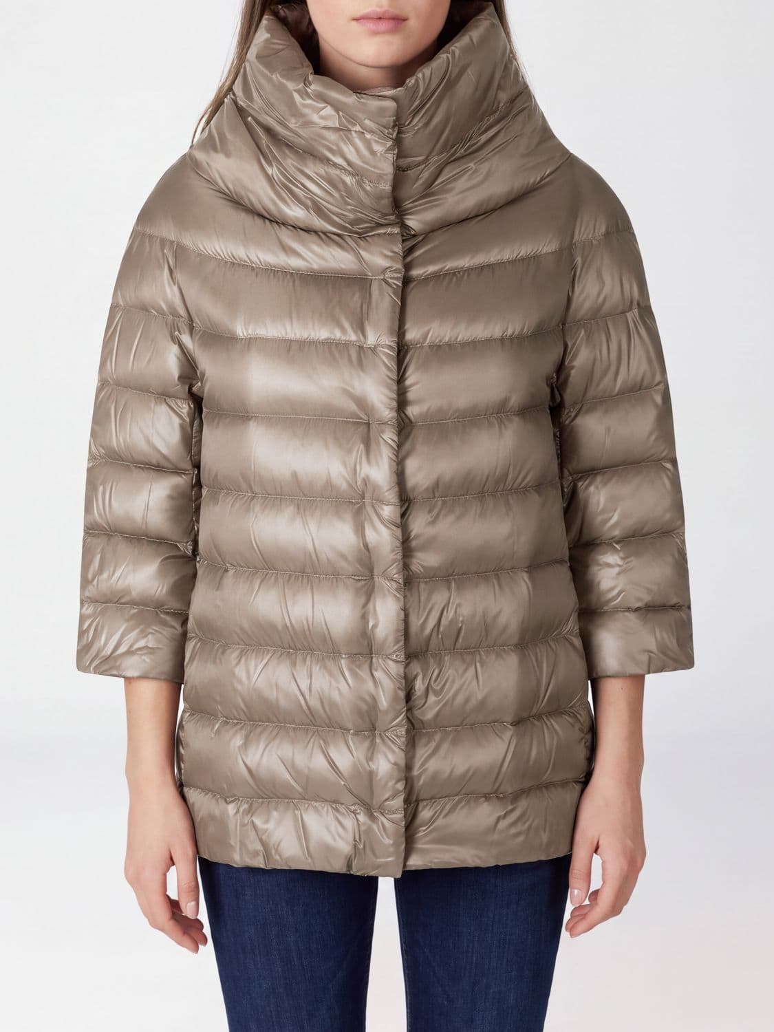 Herno Aminta Water-Repellent Quilted Nylon Down Jacket with Goose Down Padding