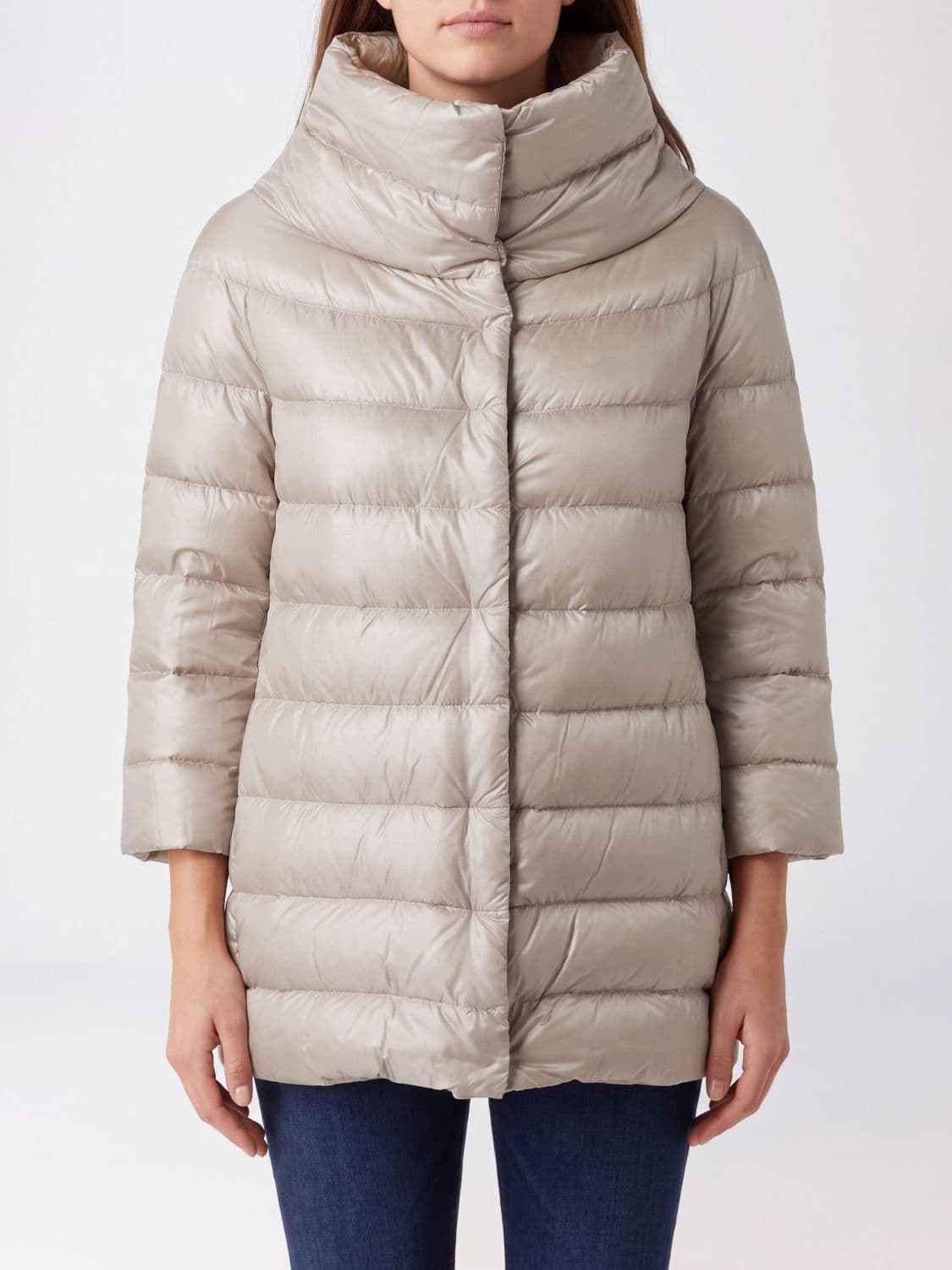 Herno Aminta Water-Repellent Quilted Nylon Down Jacket with Goose Down Padding