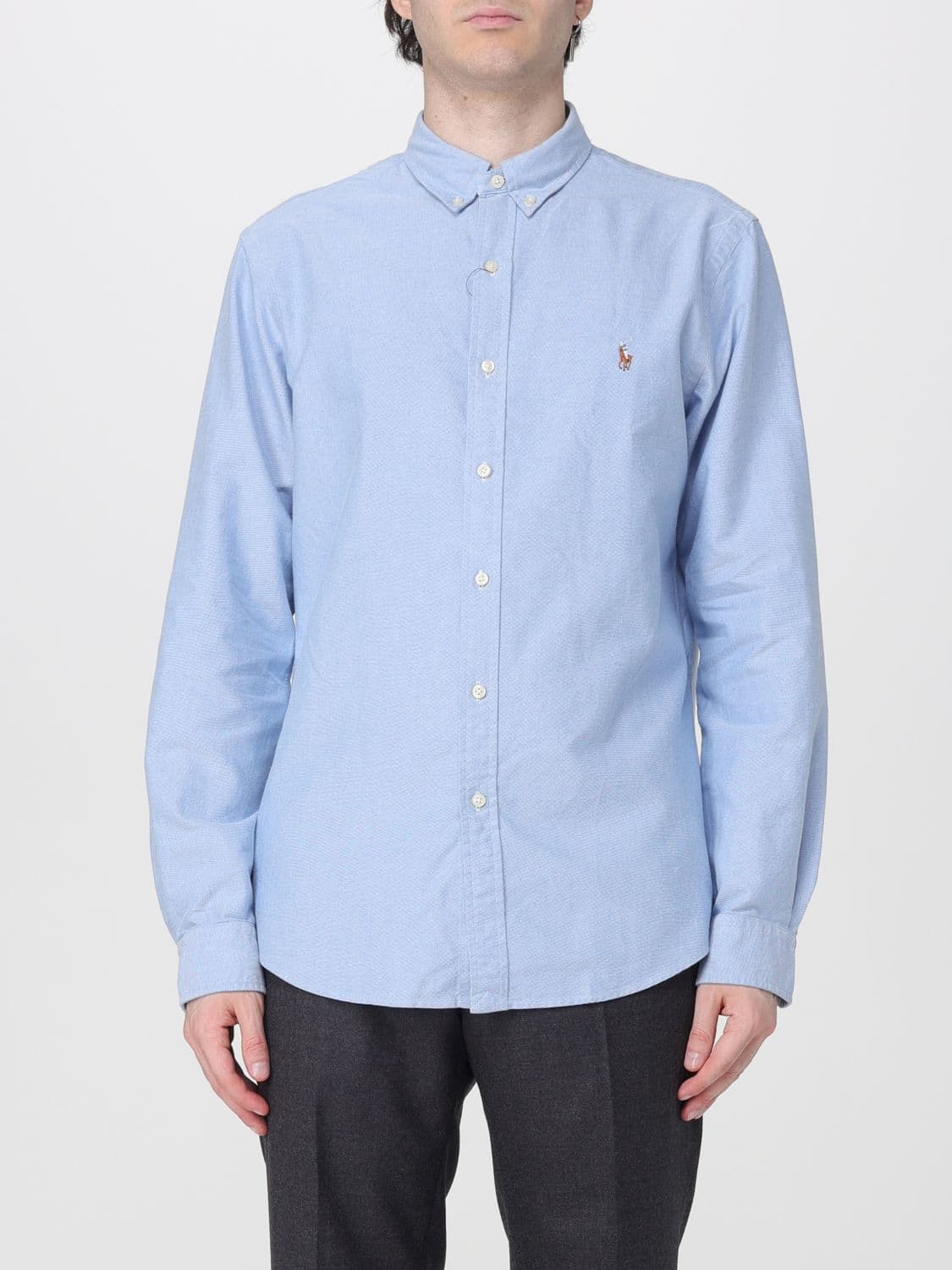 Polo Ralph Lauren Slim Fit Cotton Poplin Shirt with Embroidered Pony Logo