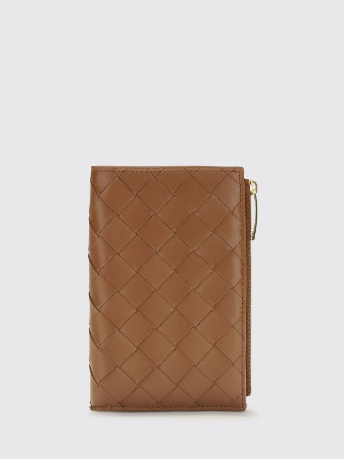 Bottega Veneta Bifold Woven Calfskin Wallet with Card Slots and Zip Pocket · OS