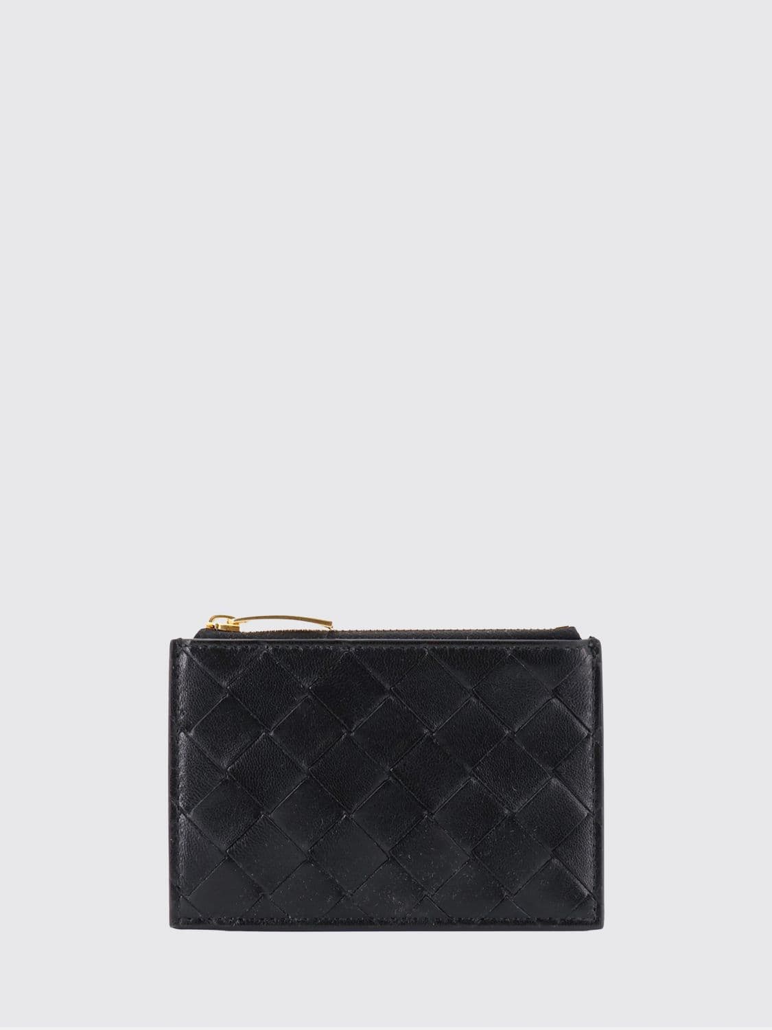 Bottega Veneta Flat Woven Nappa Leather Card Holder with Zipped Pocket · OS
