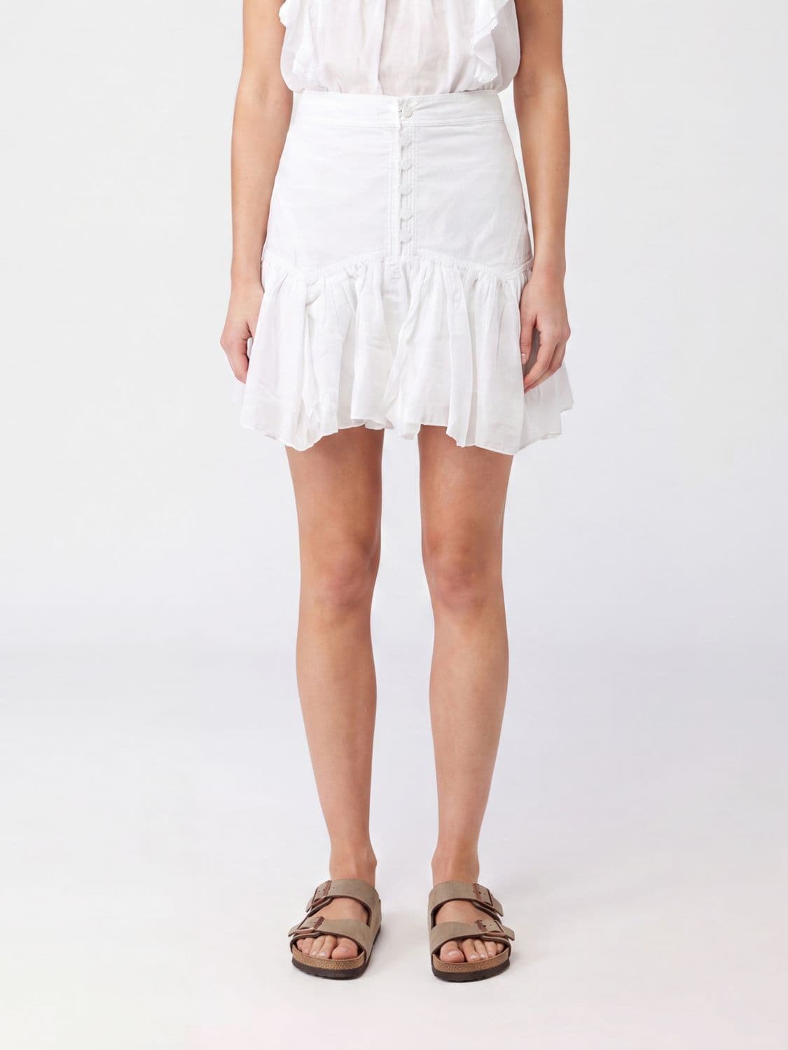 Isabel Marant Etoile Daneen High-Waisted Cotton A-Line Mini Skirt