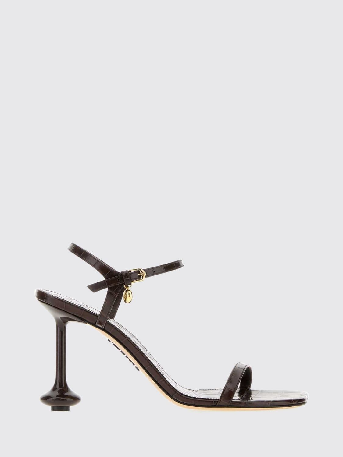 Loewe Toy Crocodile-Embossed Calfskin Sandals with Sculptural Heel