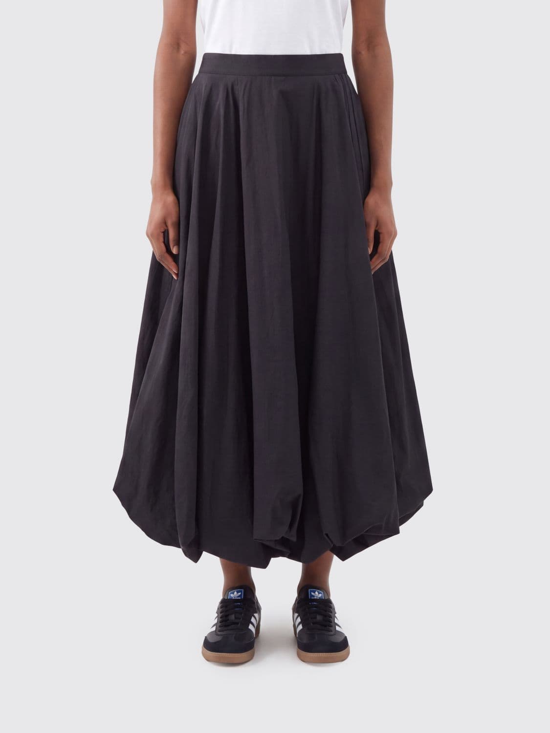 Y-3 Balloon Midi Skirt in Taffeta with High Waist