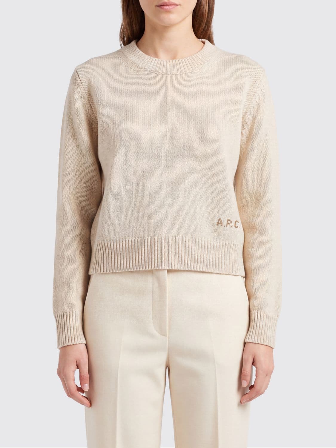 A.p.c. A. P.C. Anna Wool Crewneck Jumper with Embroidered Logo