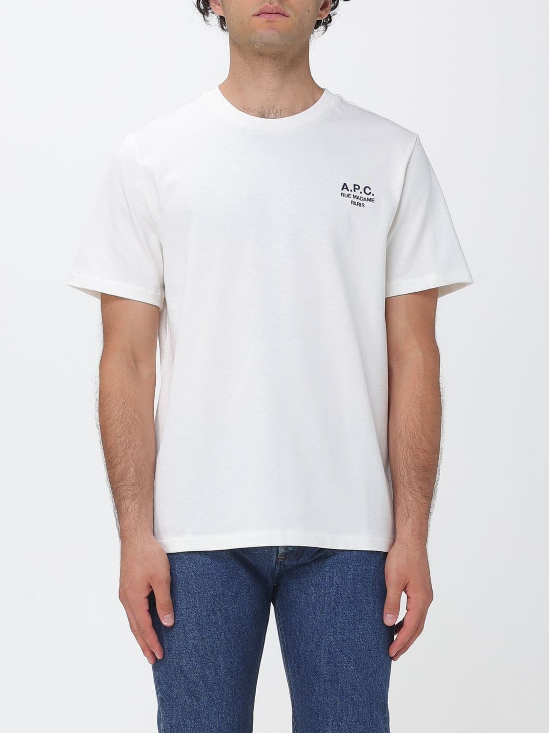 A.p.c. A. P.C. Contrasting Printed Logo Short-Sleeved Cotton T-shirt