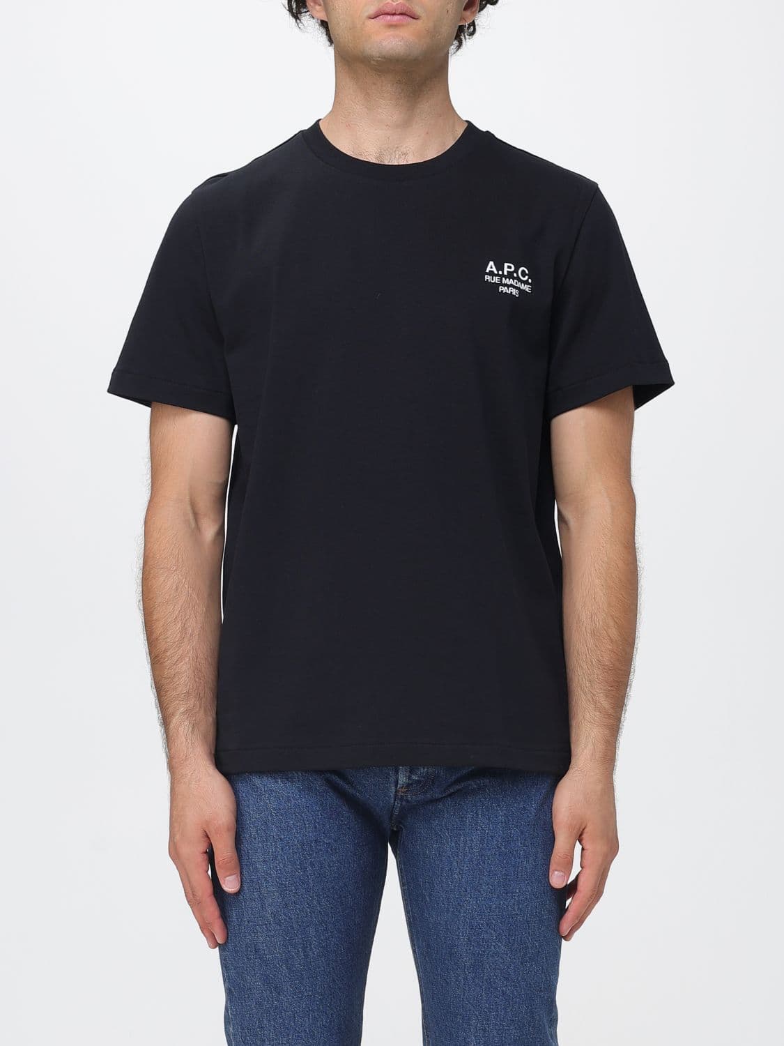 A.p.c. A. P.C. Contrasting Printed Logo Short-Sleeved Cotton T-shirt