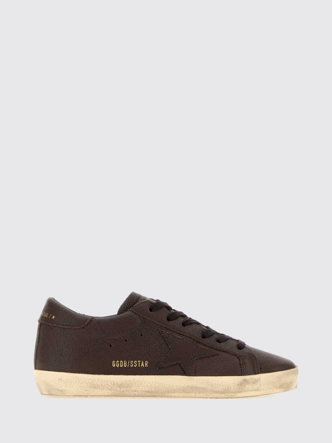 Golden Goose Super-Star Grained Leather Sneakers with Distressed Effect