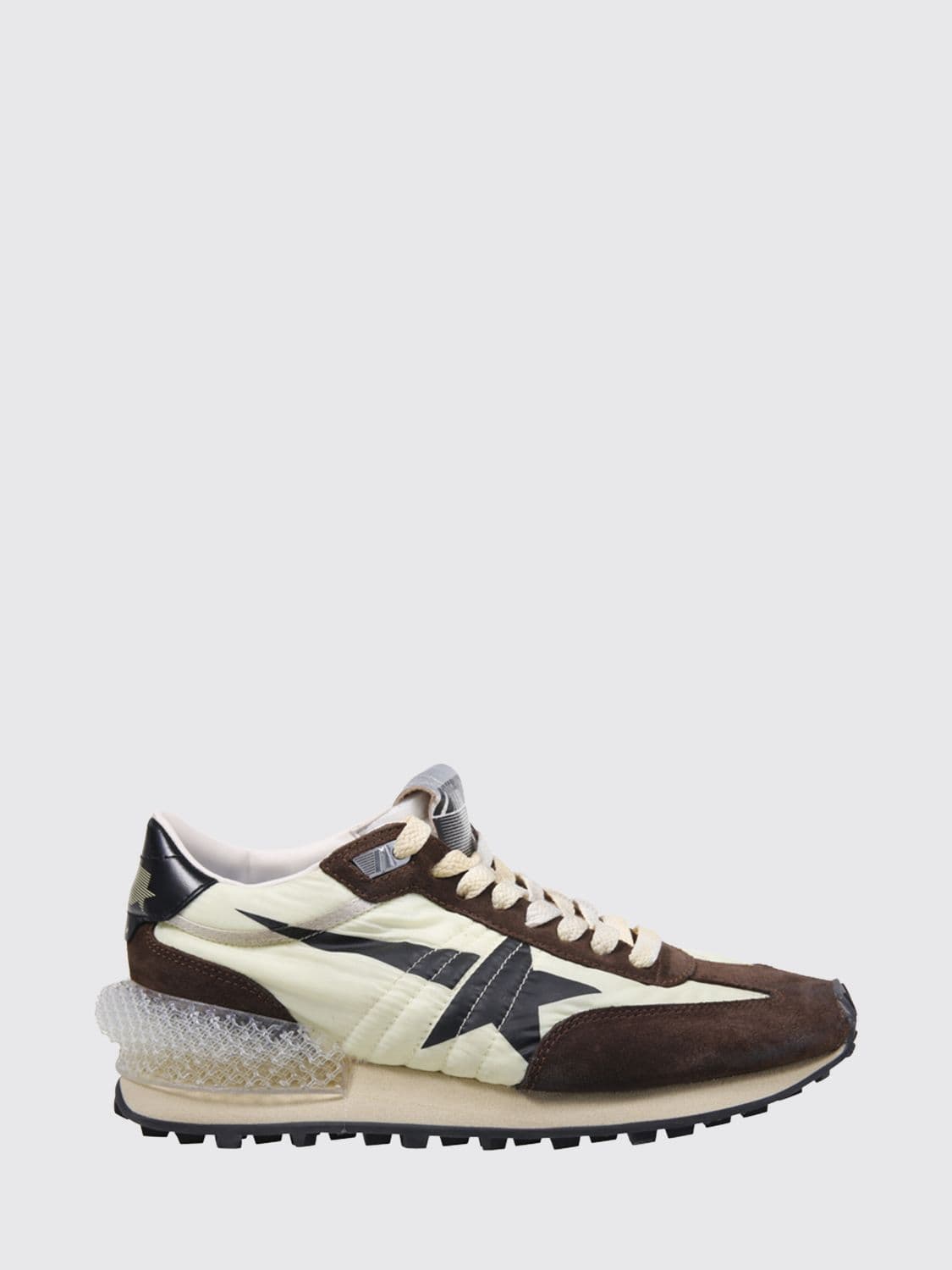 Golden Goose Marathon Low-Top Sneakers in Nylon and Suede Calfskin