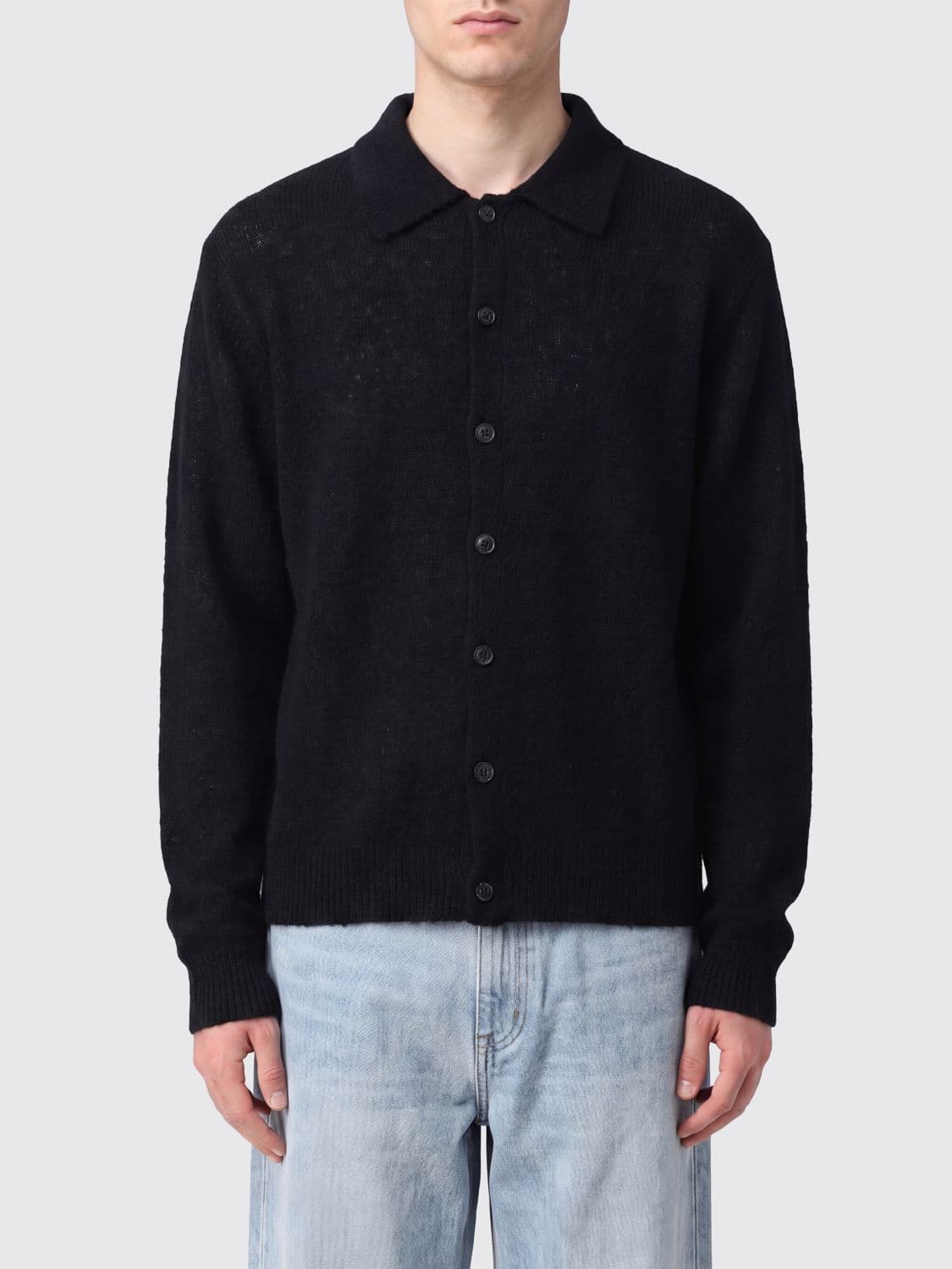 Our Legacy Polo Cardigan in Wool and Alpaca Blend with Buttons