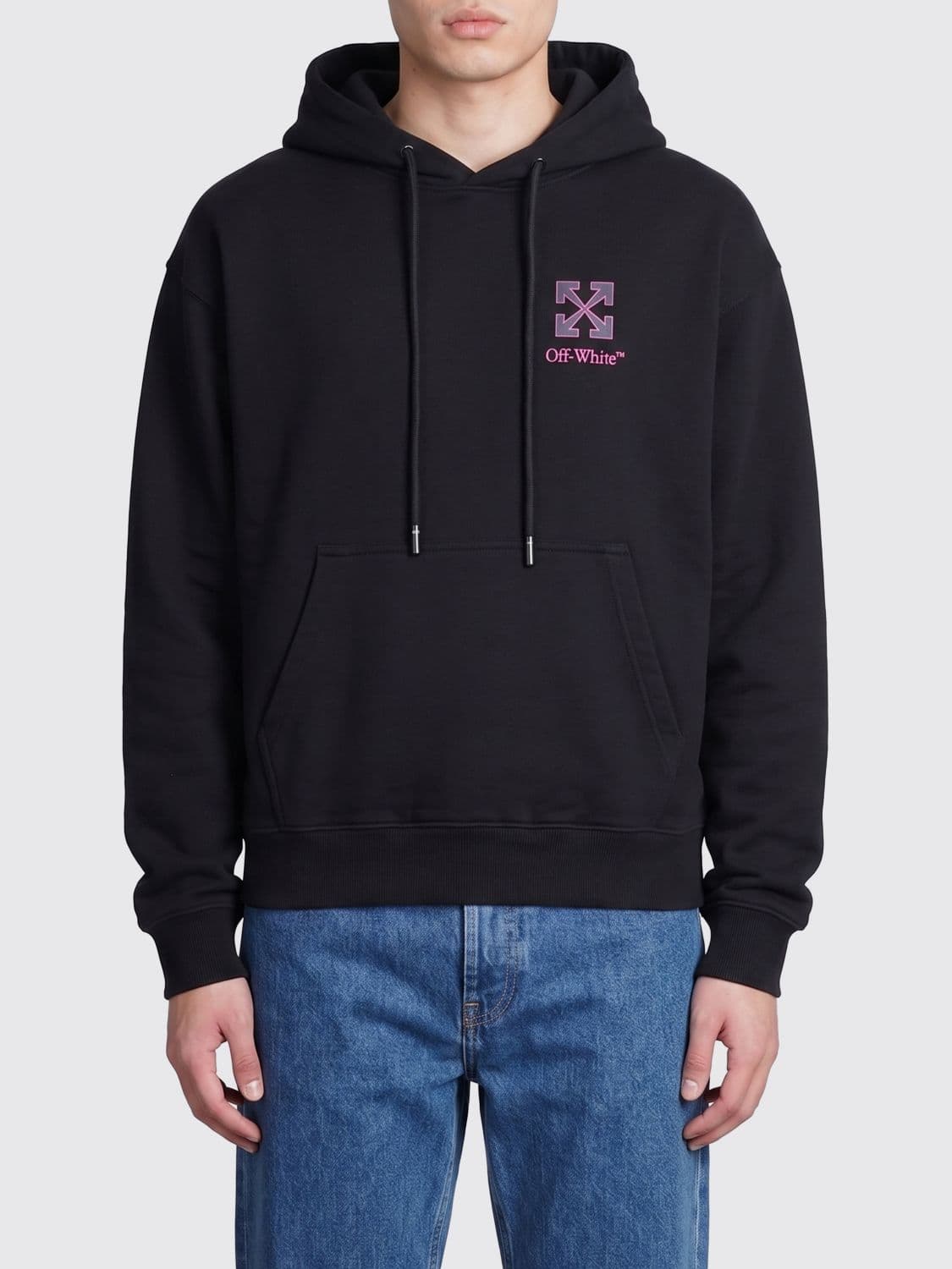 Off-White Relaxed Fit Arrow Logo Cotton Hoodie