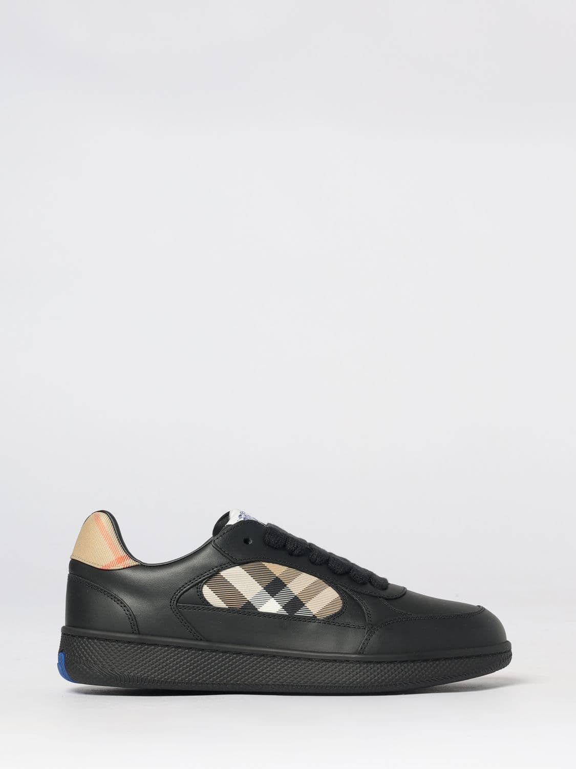 Burberry Terrace Vintage Check Low-Top Sneakers in Grained Calf Leather
