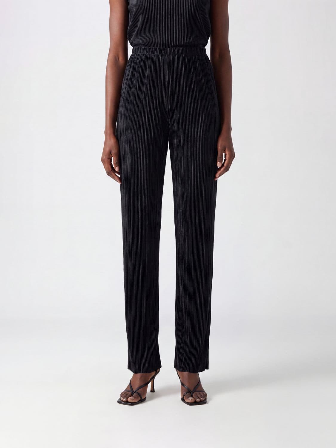 Forte Forte High-Waisted Straight-Leg Pleated Trousers in Jersey