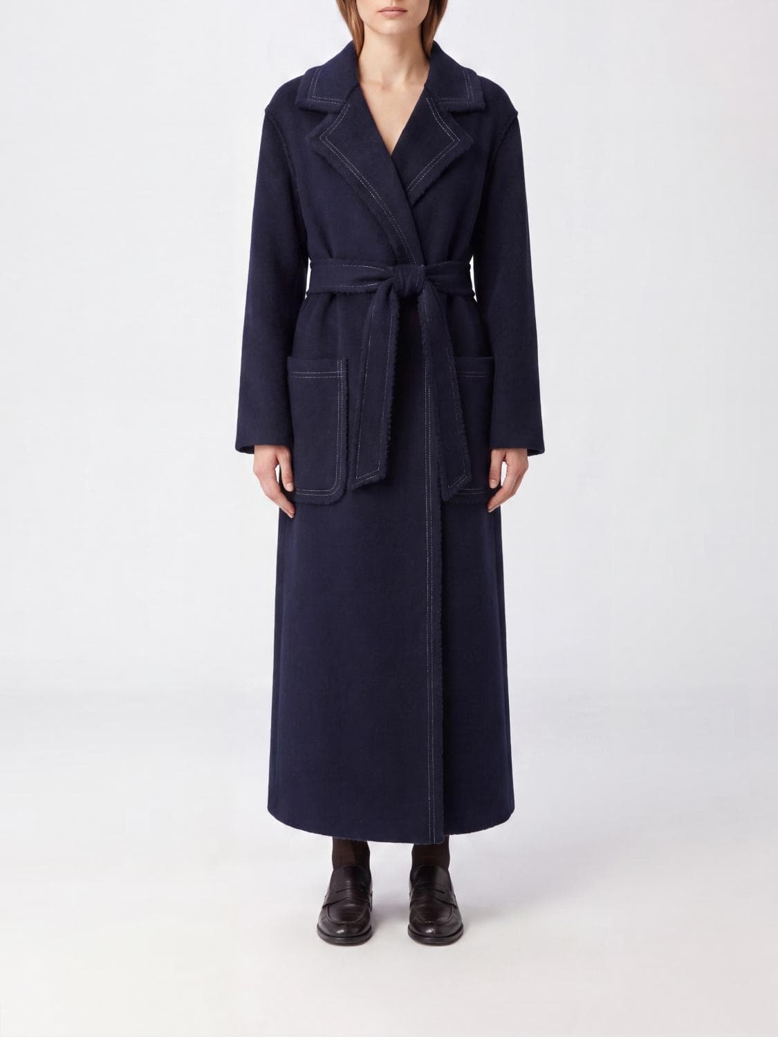 Max Mara Jene Wool and Cashmere Belted Robe Coat · L