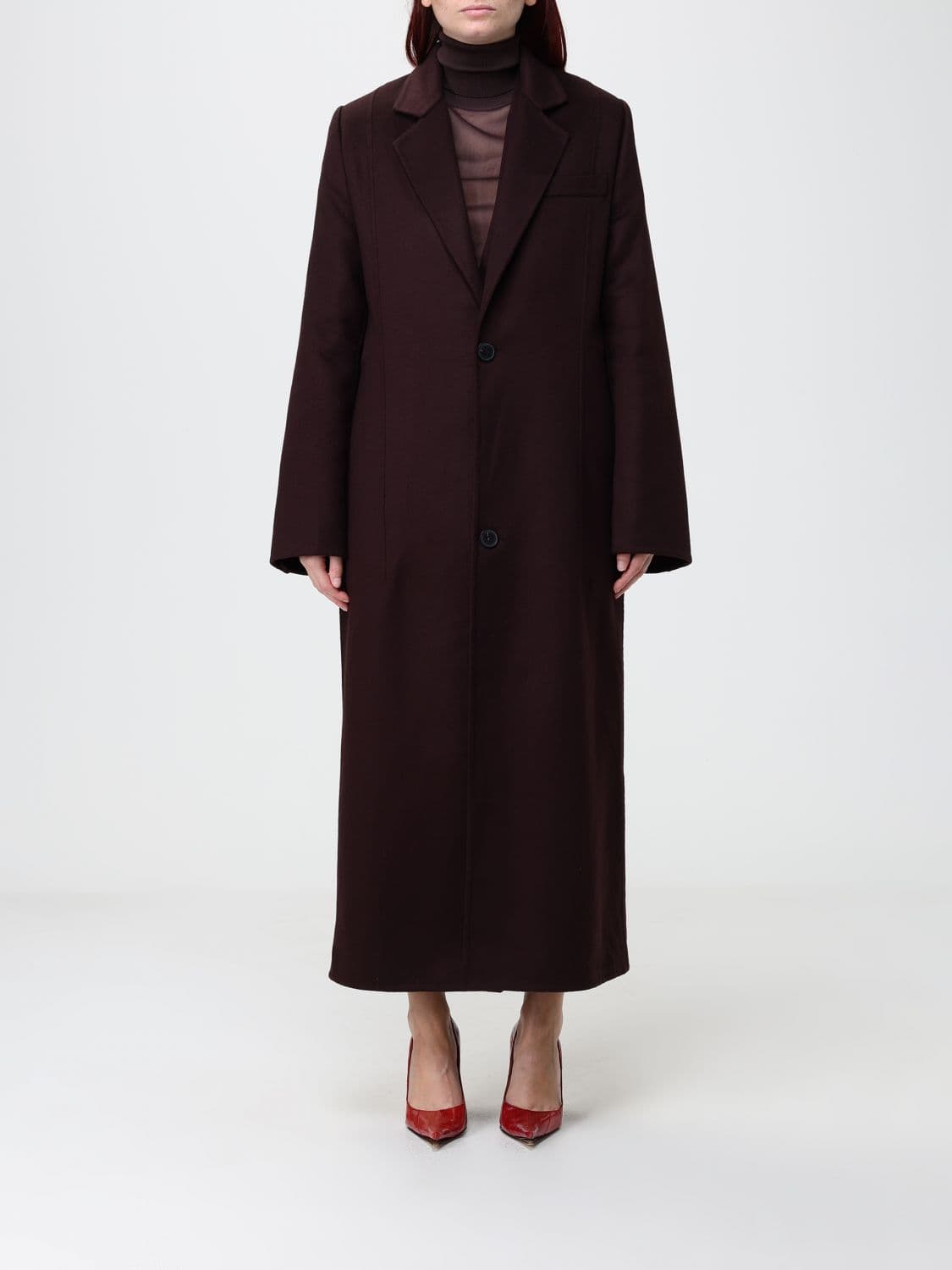 Victoria Victoria Beckham Single-Breasted Long Virgin Wool Blend Coat