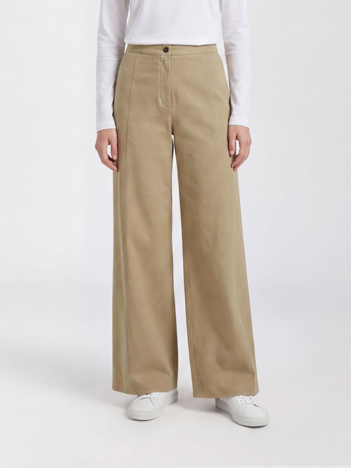 Forte Forte High-Waisted Cotton Wide-Leg Trousers with Elasticated Waist