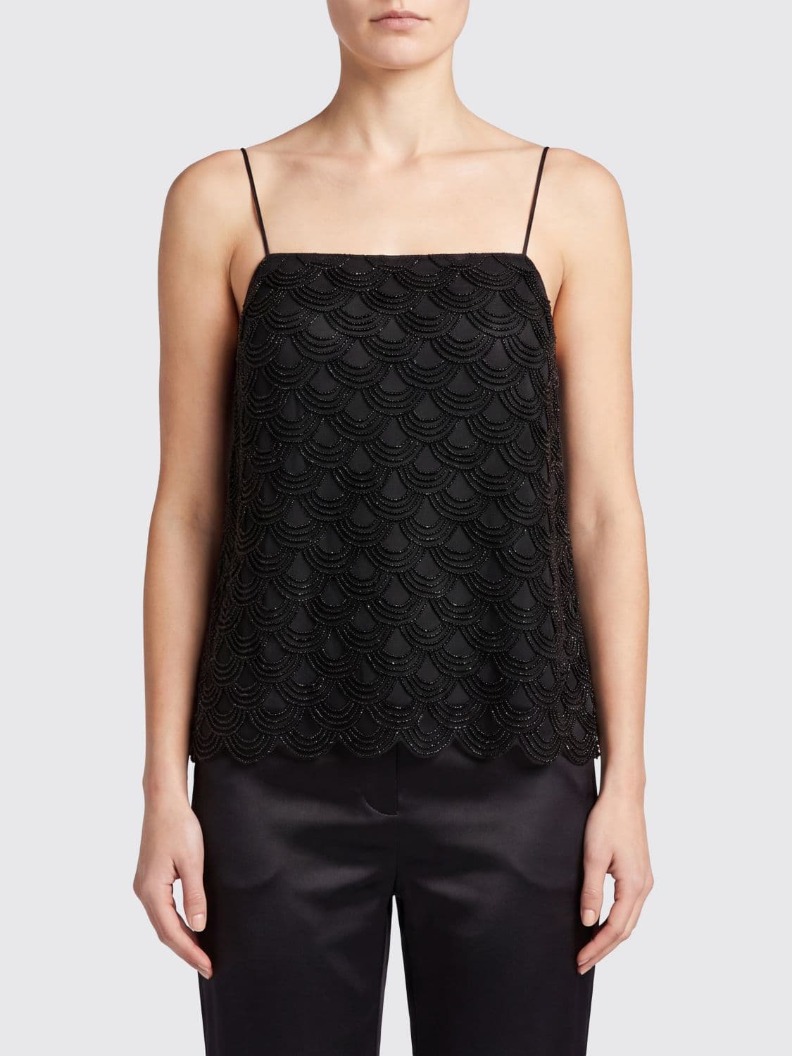 Rotate Rhinestone Embellished Evening Top in Polyester with Thin Straps