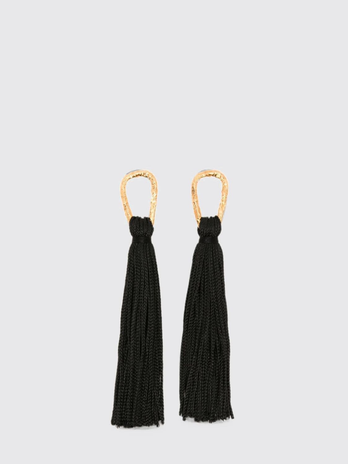 Forte Forte Brass Pendant Earrings with Embroidered Viscose Tassels · OS