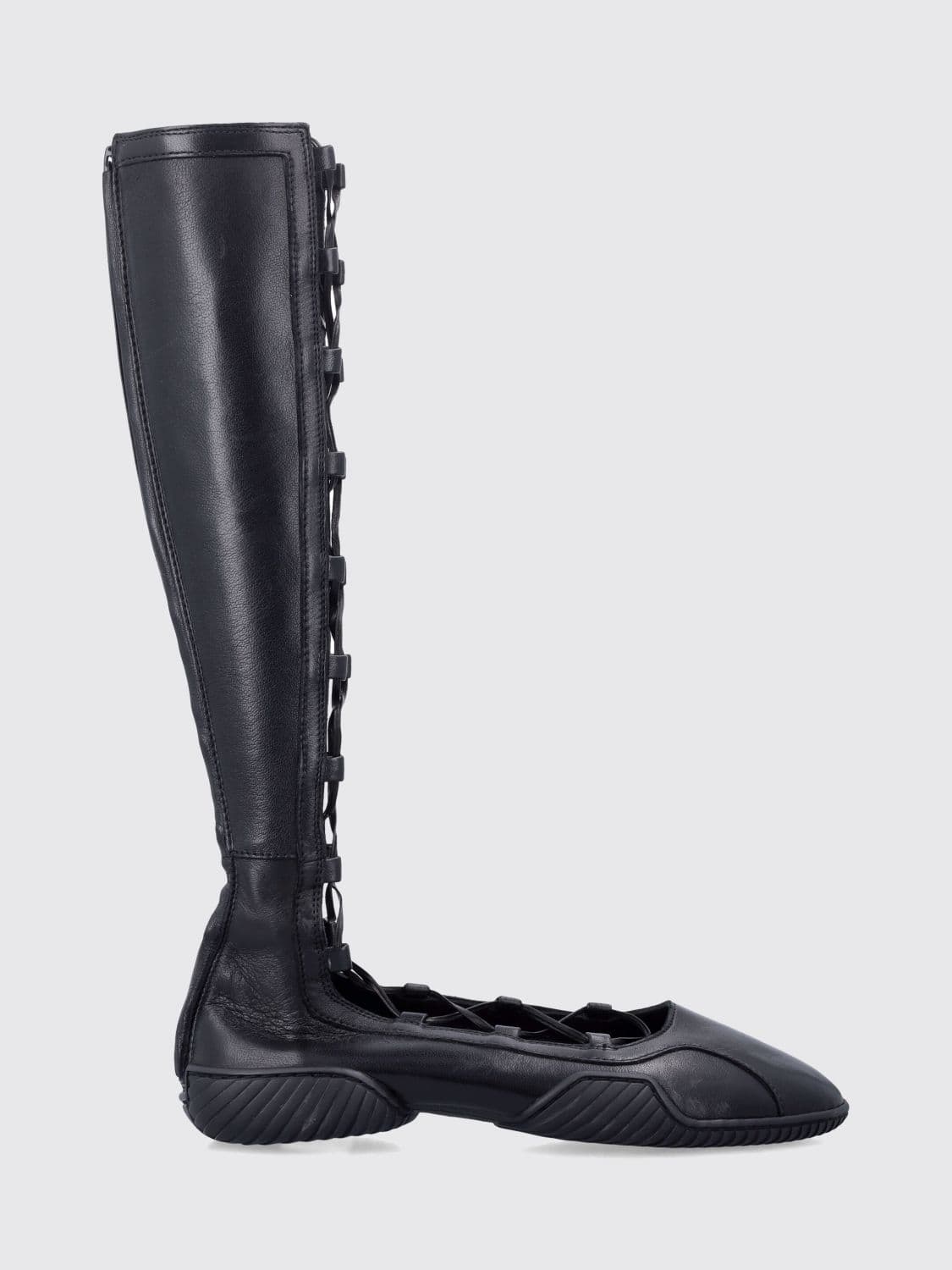 Miista Mrs. Mathilda Knee-High Boots in Smooth Leather with Laces and Round Toe · 37