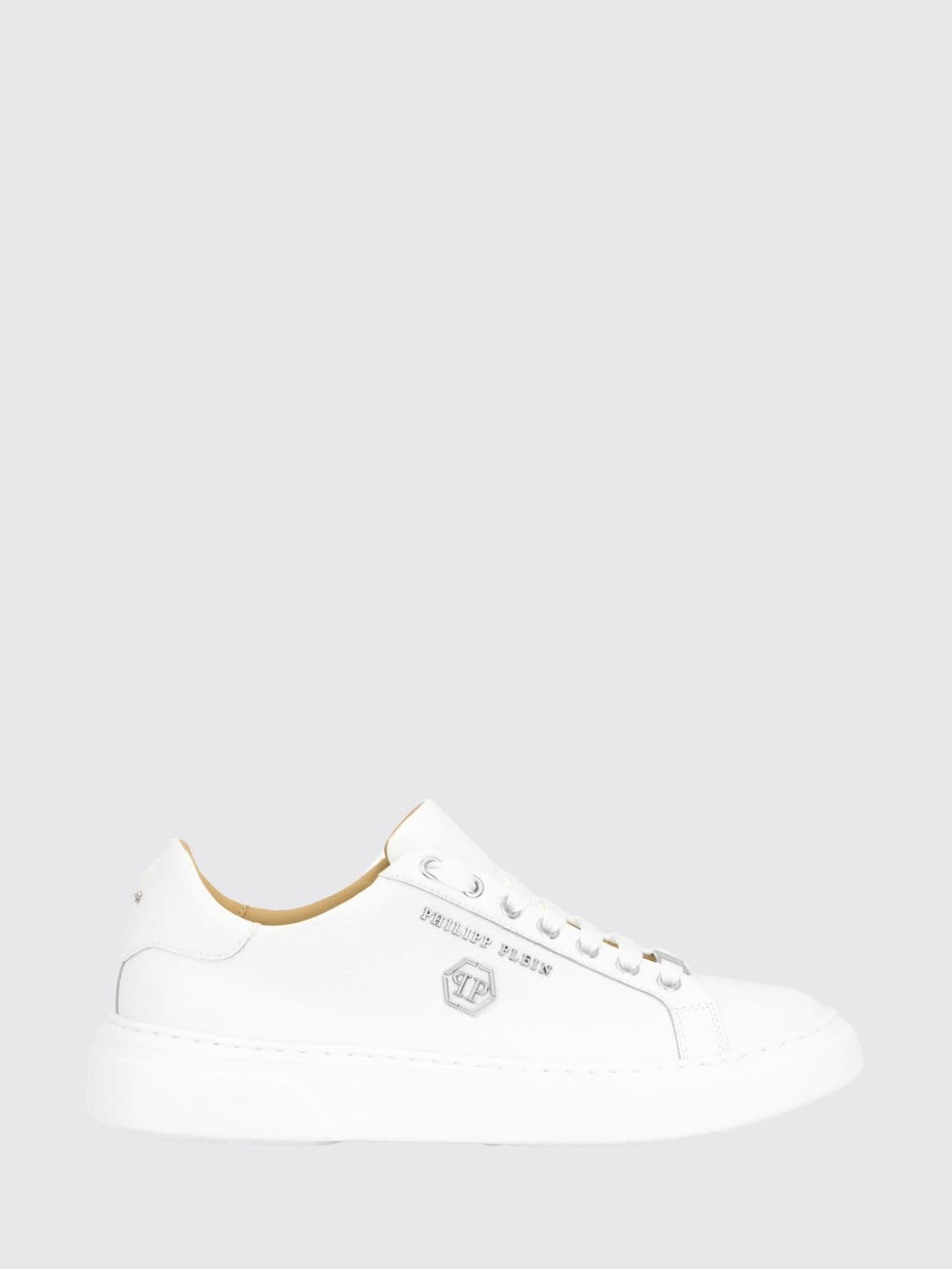 Philipp Plein Low-Top Lace-Up Smooth Leather Sneakers with Round Toe