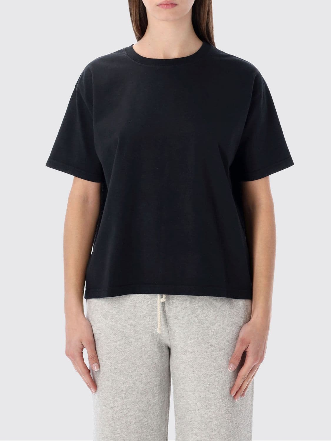 American Vintage Short-Sleeve Cotton T-Shirt with Dropped Shoulders