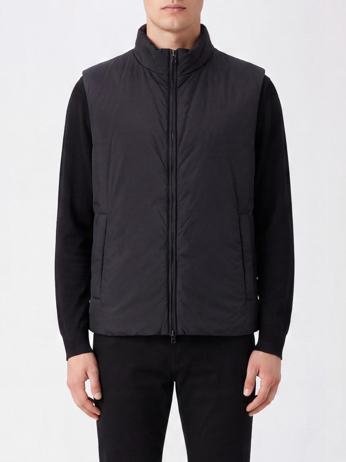 Herno High Neck Water-Repellent Padded Gilet in Recycled Nylon · 52