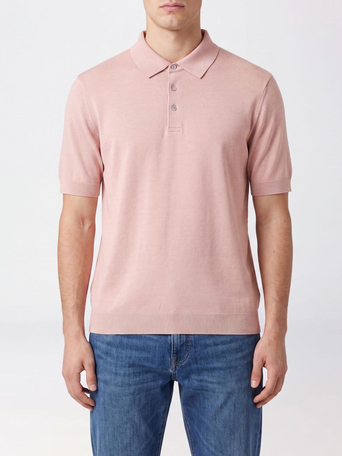 Herno Short-Sleeve Polo Shirt in Pure Cotton with Classic Collar